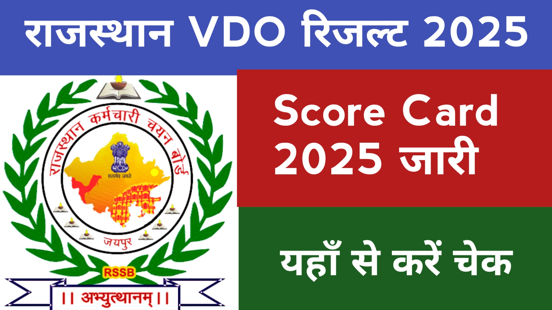 Rajasthan VDO Result 2026